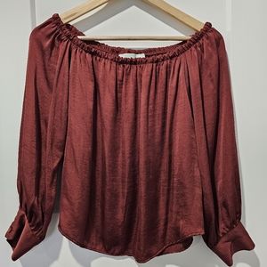 Off shoulder brown top